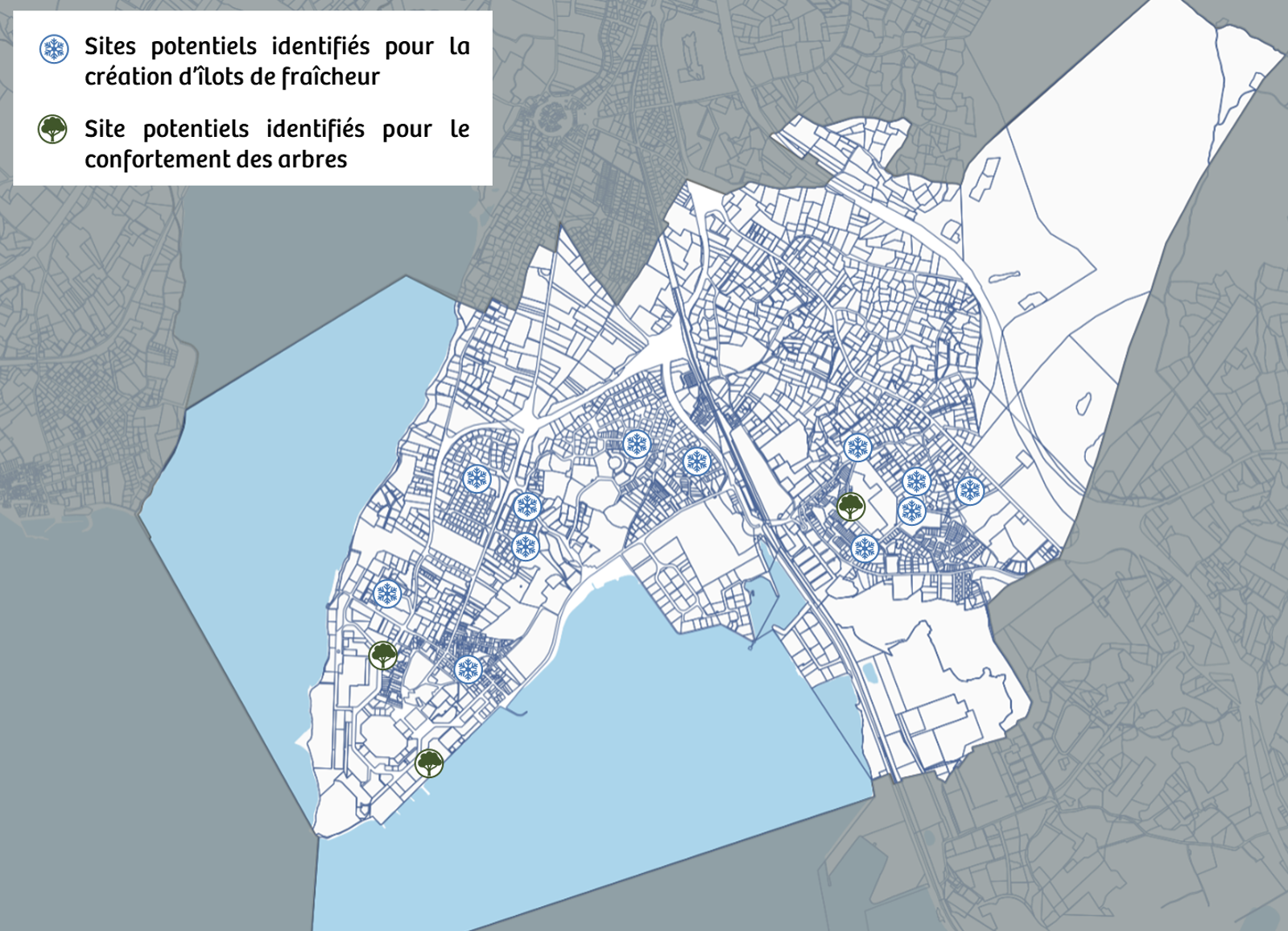 Sites retenus pour les études